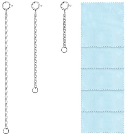Peaflew Durable 925 Sterling Silver Extender Chain – Versatile for Necklaces, Bracelets & Anklets(30&50&70mm)
