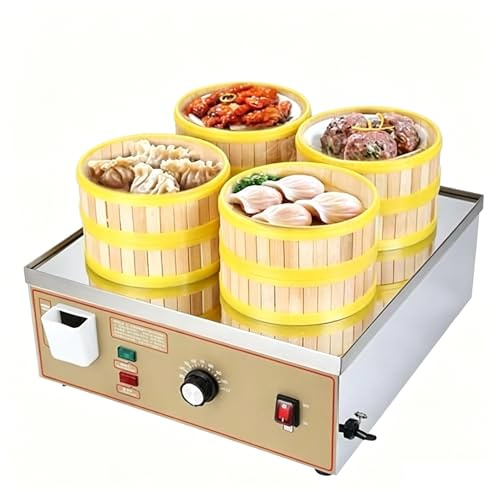 Vaporiera Elettrica Professionale Da 3000 W, Pentola Per Panini A 4 Fori Con Protezione Contro Il Surriscaldamento, Temperatura Regolabile Da 30 A 110 °c, Vaporiera Elettrica Per Dim Sum