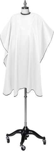Fromm Professional Client Hair Styling and Hair Cutting Cape, Water and Stain Repellent Teflon Coating for Shampoo Bowl and Wet/Dry Cutting, 44 x 58, White with Black Trim