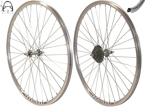 Laufradsatz Exal TX19 26 Zoll Vorderrad und Hinterrad hergestellt mit Shimano 7-Fach Kranz Laufrad