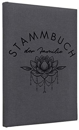 Hochzeitideal, Stammbuch der Familie Serie Boho Leinen dunkelgrau (Motiv1)