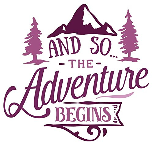 Samunshi® The Adventure Begins Schriftzug Aufkleber Sticker Autoaufkleber Scheibenaufkleber Motorradaufkleber