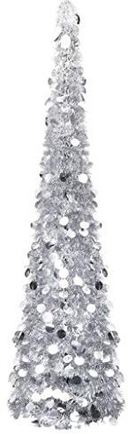 vidaXL Pop-Up Künstlicher Weihnachtsbaum Christbaum Tannenbaum Dekobaum Kunstbaum Weihnachten Dekoration Weihnachtsdeko Baum Silbern 180cm PET