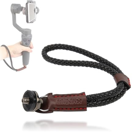 Camera Wrist Strap, PU Leather Safety Hand Strap Adjusatble Wrist Lanyard Strap with 1/4 In Adapter for Insta360 ONE X2/for POCKET 2