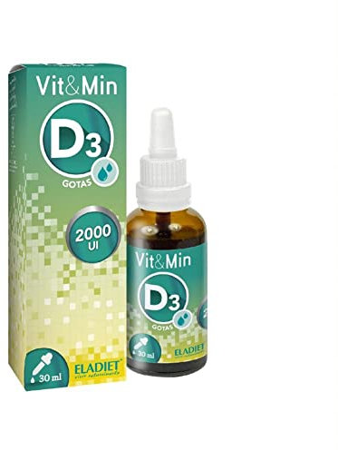 Eladiet Complemento Alimenticio Vit&Min con Vitamina D3 - 30 ml - Ayuda a Reforzar el Sistema Inmunológico - Contribuye a la Absorción del Calcio y Fósforo - Favorece el Mantenimiento de los Huesos