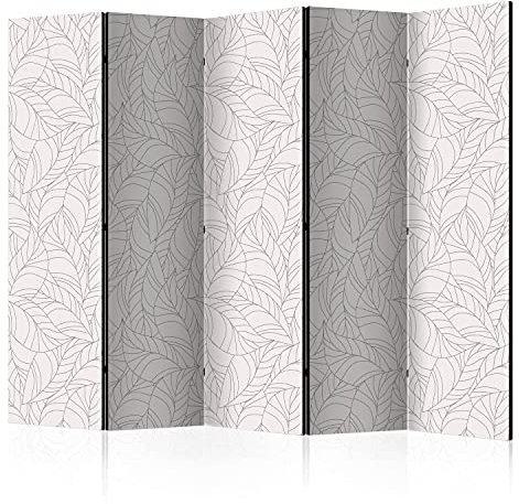 murando Akusticher Raumteiler Blätter Foto Paravent 225x172 cm beidseitig auf Vlies-Leinwand bedruckt Akustikschaum Trennwand Spanische Wand Sichtschutz Home Office Natur Botanik Abstrakt f-C-0265-z-c