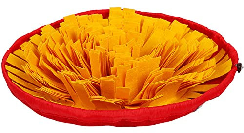 Edoxus Hunde Schnüffelteppich Faltbare Haustier Schnüffelmatte für Langsam Füttern Waschbar Stressabbau Interaktiv Hundespielzeug Intelligenz Spielzeug (Gelb)