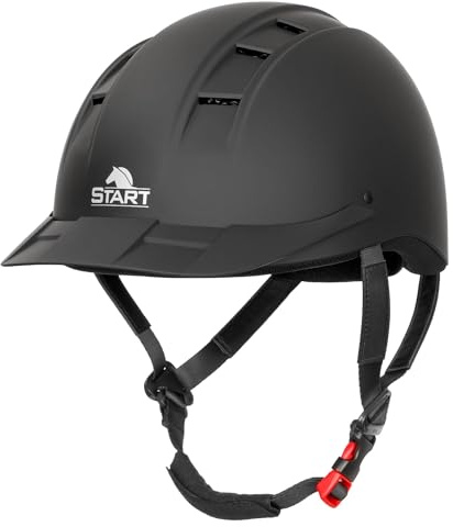 Start Dynamic Reithelm Damen & Kinder – Verstellbare Reitkappe mit Belüftung & VG1-Zertifikat – Leichter Pferdehelm für sicheres Reiten – Komfortabler Helm für Mädchen & Frauen (Schwarz, M)