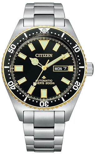 Citizen Unisex Analog Automatik Uhr mit Edelstahl Armband NY0125-83E