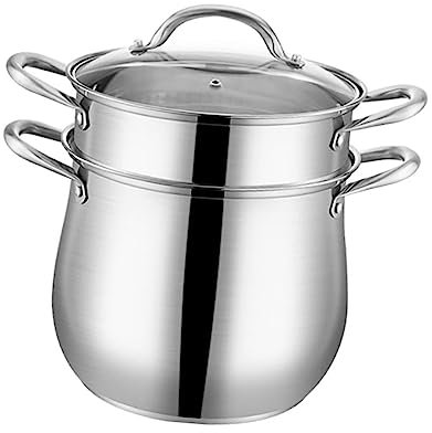 THEGA Pentola per Zuppa - Pentola per Zuppa di Pesce, Pentole Acciaio Inossidabile, Pentola con Coperchio Vapore Profondo, Pentola da 5,5-12 Litri, per Casseruola Fritta/Bollita/Stufata (Size : 28CM)
