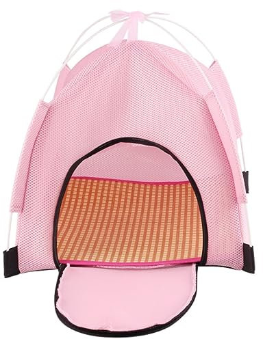 Katzenbett Haustierbett Haustierzelt, Höhlenbett Für Katzen, Kleine Hunde, Weicher Stoff, Tragbar, Faltbar, Pop-Up-Katzenzelt, Kätzchenbett, Hauskatze Hundesofa Schlafen (Color : Rosa, Size : 47x47x