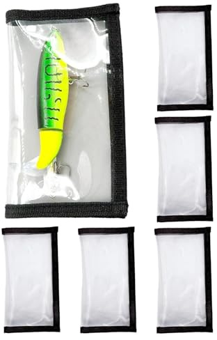 Angelköder-Aufbewahrungstasche, Angelköder-Taschen 6 Stück Angelköder-Wraps | Tragbare Jigs-Aufbewahrungstasche, Köder-Aufbewahrungsschutz, Angelhaken-Paket-Aufbewahrungsorganisator für Männer