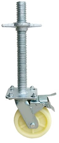HZEPDVT Rueda De Andamio De 6 Pulgadas Y 8 Pulgadas, Rueda De Elevación De Tornillo Móvil Universal con Freno, Rueda De Nailon Y Poliéster, Rueda De Andamio, 1 Pieza(6 Inches)