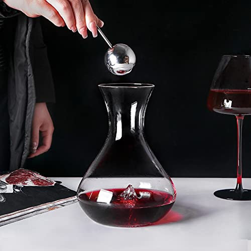 Decanter per Vino Rosso Stile Iceberg Creativo Cristallo Rosso con Sfera Antipolvere - Caraffa per Vino Rosso in Vetro di Cristallo soffiato a Mano Regalo di Vino