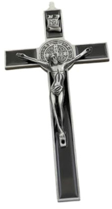 rockible Kruzifix Figur Kreuz Dekorative Metall Kunst Ornament für Schlafzimmer Wohnzimmer, Silber Und Schwarz