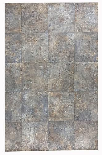 Alfombra de Vinilo - Alfombras Tadi & Imperio - Imitación Metal Oxidado Marrón - Diseño Industrial y Elegante para Decoración de Interiores - 200X400 centímetros