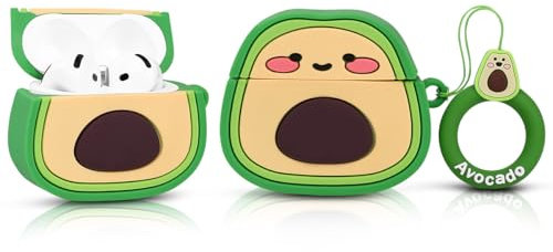 LEWOTE Compatible avec Apple Airpods 4 Coque de protection amusante avec porte-clés (avocat)