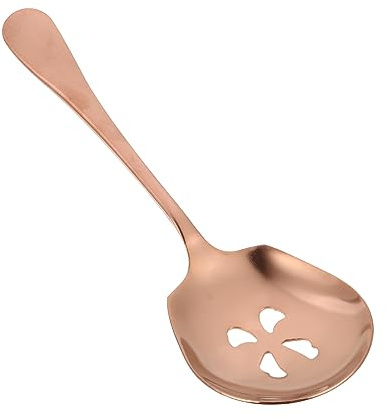 COLLBATH Cuchara Ranurada De Cocina De Acero Inoxidable Con Capacidad Grande Para Servicio y Cocina Profesional Restaurantes Apta Para Lavavajillas Rosa Dorado
