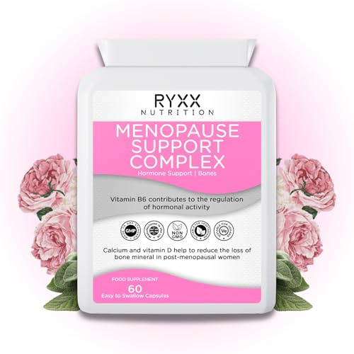 RYXX Menopause Support Complex | Natural Menopause Supplements for Hormone Balance & Bone Health | 60 Vegan Capsules | Made in the UK