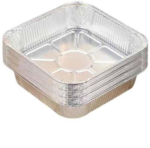XIUsheUA Vassoio in Alluminio 20/50 Pezzi teglia in Alluminio for Forno teglie in Alluminio di Forma Quadrata Resistente teglie in Alluminio for la conservazione degli Alimenti for Barbecue(50pcs)