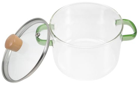 Gatuida Glas Kochtopf 1,5 l Mit Doppelgriffen Und Glatter Oberfläche Durchsichtiger Simmertopf Für Reisgerichte Babynahrung Gasherd Und Alltagsküche
