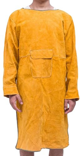 GZKDKZB Schweißerschürze Leder Schweißerkleidung Schutzkleidung Bekleidungsanzug Strapazierfähiges Leder mit Werkzeugtaschen