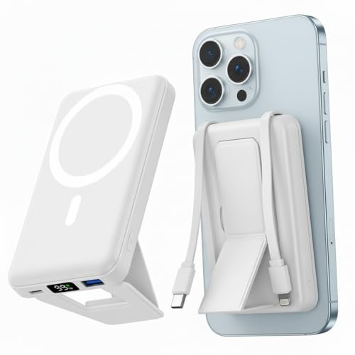 TruSky Pro Magnetic Portable Charger,10000mAh Power Bank,22.5W Fast Charging for Magsafe Battery Pack,Wireless Charger Compatible with iPhone17/16/15/14 Pro/Max/Air/Plus Series,S25 S24 (White)