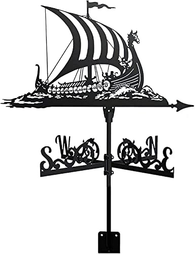 Girouette, girouette rétro en Forme de Bateau à Voile, Bateau de pêche, Bateau Pirate, girouette, Piquet de Jardin, girouette en Acier Inoxydable
