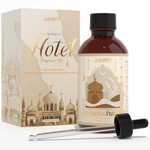 SALUBRITO Ritz Carlton Ätherische Öle 120ml, Luxus Hotel Duftöl für Diffuser, 5 Sterne Hotel-Duft, Gemischt mit Lavendel, Jasmin, Sandelholz, Aromatherapie Duftöle Geschenk für Frauen