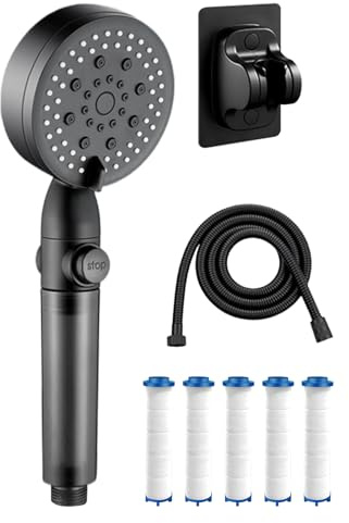 Pommeau de douche avec filtre pour eau calcaire - Douchette à main - Douche de salle de bain pour camping et