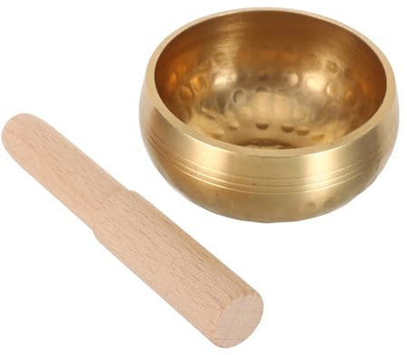 BESPORTBLE Ciotola Sonora Tibetana Mini per Meditazione Yoga Fatta Mano Martellata in Legno di Ciotole Sonore per Rilassamento e Consapevolezza