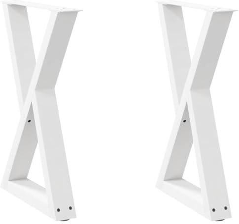 Générique Pieds de Table à Manger 2 pièces Blanc 50 x (72-73,3) cm Acier Meubles Accessoires pour Tables Pieds de Table (Poids 12.92KG)
