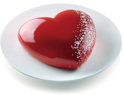 silikomart | Stampo in Silicone per Torta Cuore BATTICUORE, Antiaderente, Confezione da 4 Stampi per Dolci, 3D Design, 205 x 198 h 63 mm, Volume 1500 ml, Made in Italy