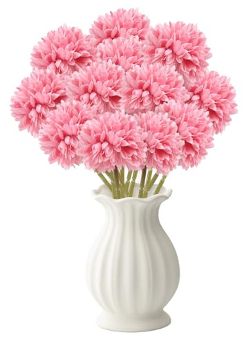Haocjanc 12 Stück Hortensien Kunstblumen, Rosa Künstliche Blumen | Seide Künstliche Blumen Wie Echt, Fake Blumen für Hausgarten, Hochzeiten, Party