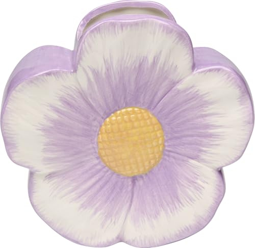 Kare Design vaso Blossom Dream, lilla, 20 cm, dolomite dipinta a mano, forma fiore, per fiori freschi o secchi, decorazione scaffale, mensola, tavolo, idea regalo