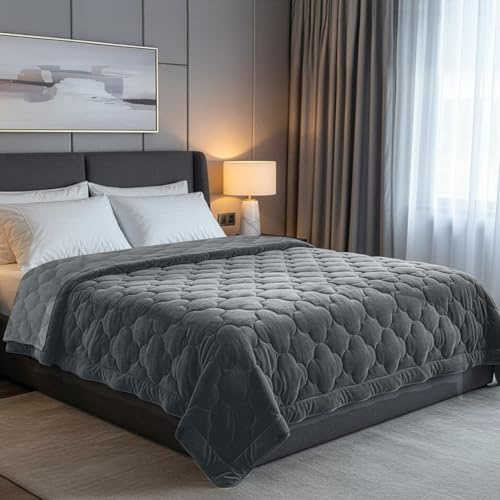 SLEEP COMFY 4 Jahreszeiten Bettdecken 200 x 220cm, Samt & Mikrofaser ohne Bezug, Atmungsaktives, Hypoallergene Steppdecke für Zuhause, Caravan & Camping, Oeko-TEX®-Zertifiziert