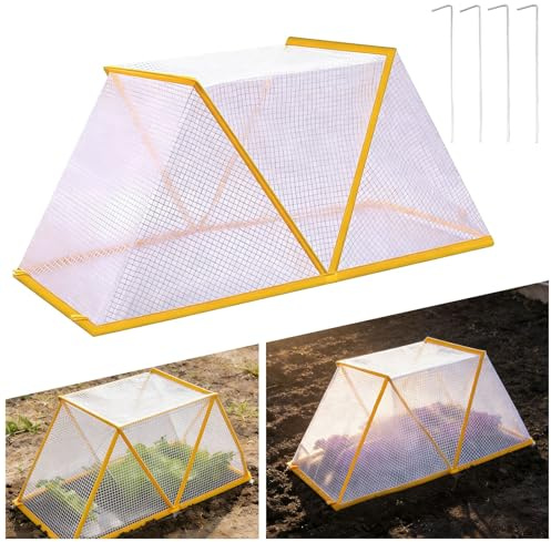 Blueshyhall Garten Frühbeet Mini Gewächshaus, Pflanzen Frühbeet Abdeckung Klein Hochbeet Balkon, Pflanzenschutzhaube Faltbar Tragbar, Pflanzentunnelbögen für Pflanzreihen Gartenbeet (49 x 38 x 22 cm)