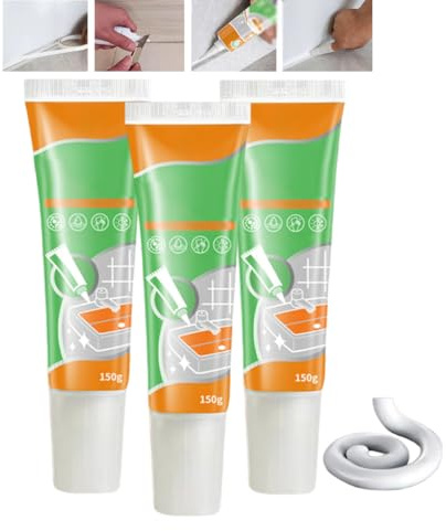Kit de reparación impermeable para lechada blanca, kit de reparación de lechada impermeable de secado rápido, kit de reparación de lechada para pisos de baño, juntas y líneas de azulejos (3PCS)