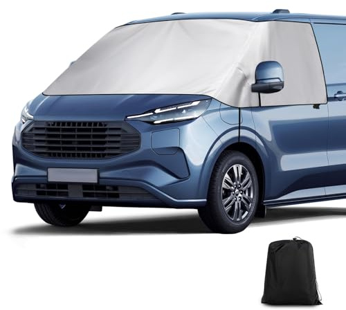 Cubierta de parabrisas para autocaravana Coviek para Ford Transit 2015-2026 MK8 y MK9, cubierta de ventana delantera de autocaravana de 600D de alta resistencia con forro suave, protector térmico