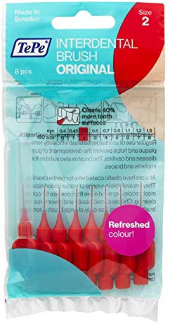 Tepe by Tepe Interdental Bürsten, 0,5 mm, Rot, 1 Packung mit 8 Stück (8 Pinsel)