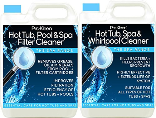 Pro-Kleen Kit - 5 Litres Hygienic Whirlpool Bath - Spa - Hot Tub Cleaner + 5 Litres Concentrate Filter Cartridge Cleaner For Hot Tubs & Pools