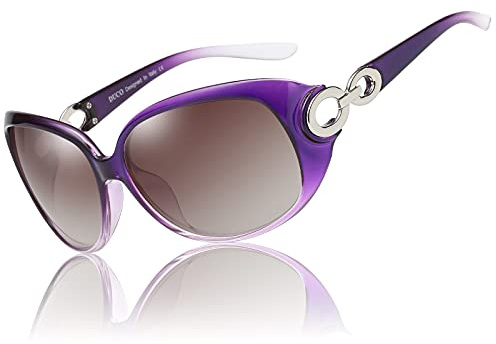 DUCO Sonnenbrille Damen Klassisch Polarisiert Übergroß Frauen Sonnenbrillen Mode Brille 100% UV-Schutz 1220 (Violett)