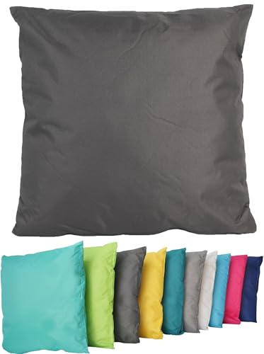 Coen Bakker Outdoor Lounge Kissen 45x45cm Dekokissen Inkl. Füllung Wasserfest Sitzkissen Garten Stuhl Lotus Effekt, Farbe:Anthrazit