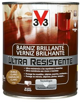 V33 - Barniz ultra resistente brillante roble claro 0,75l