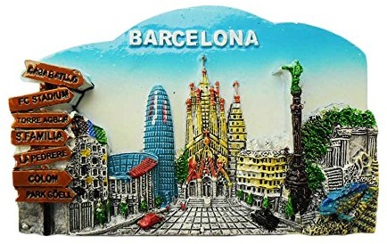 3D-Kühlschrankmagnet Barcelona, Spanien, Reiseaufkleber, Souvenir, Dekoration für Zuhause und Küche, Spanien, Kühlschrankmagnet