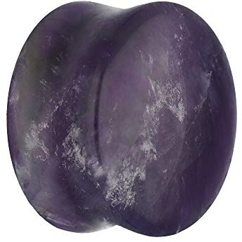 Treuheld® | Amethyst Stein Ohr Plug | Violett/Lila | 11 Größen