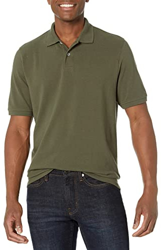Amazon Essentials Men's Regular-Fit Cotton Pique Polo Shirt Shirt, -Olive, X-Large