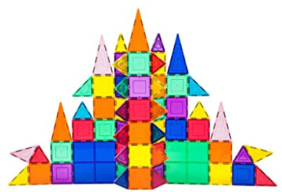 PicassoTiles Magnetiska byggsatser 101 delar - STEM pedagogiskt spel, hjärnutveckling barn, magnetblock. PT101