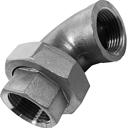 Winkel Verschraubung 90° Grad flach dichtend aus V4A Edelstahl 1/2 Zoll Innengewinde IG x IG DN15 Gewinde Fitting Trinkwasser Rohr Kupplung Verbinder Bogen Anschluss VA INOX