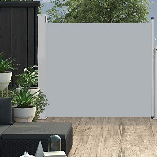 Festnight Toldo Lateral Retráctil de Jardín Toldo para Jardín Patio Balcón Protección Solar Toldos Terraza Color Gris 100x300 cm